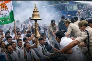 दूषित पानी से मौतों पर बवाल, कांग्रेस प्रदर्शन के बीच ‘घंटा गिरफ्तारी’ चर्चा में